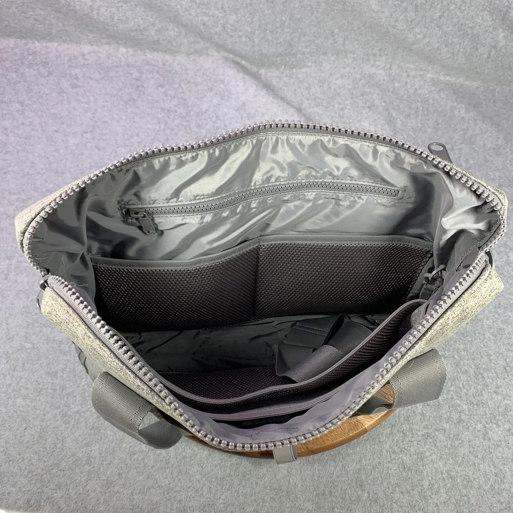 Dagne Dover Laptop Tote‎ Bag Womens Gray Neoprene Work Shoulder Crossbody Pocket